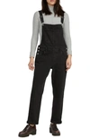 Silver Jeans Co. Baggy Ankle Straight Leg Denim Overalls In Black