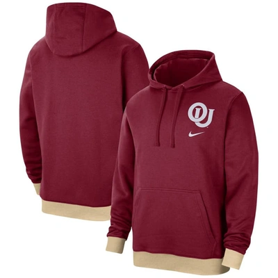 Nike Oklahoma  Men's College Retro Fleece Hoodie In Red