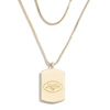 Wear By Erin Andrews X Baublebar New York Jets Gold Dog Tag Necklace In Gold