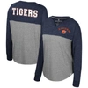 COLOSSEUM COLOSSEUM HEATHER GRAY/NAVY AUBURN TIGERS JELLY OF THE MONTH OVERSIZED TRI-BLEND LONG SLEEVE T-SHIRT