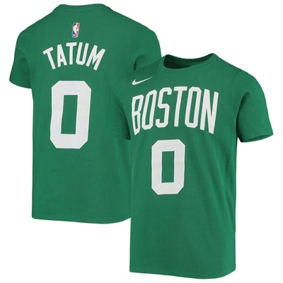 Nike Kids' Big Boys  Jayson Tatum Kelly Green Boston Celtics Logo Name And Number Performance T-shirt