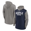 NIKE NIKE COLLEGE NAVY SEATTLE SEAHAWKS FASHION COLOR BLOCK PULLOVER HOODIE