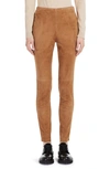 WEEKEND MAX MARA BAHAMAS LEATHER & STRETCH JERSEY SLIM trousers