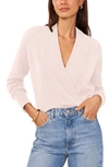 1.state Cross Front Long Sleeve Sweater In Pink Lotus