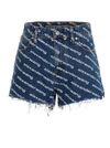 Alexander Wang Denim Shorts With All Over Logo