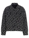 Alexander Wang Black Printed Falling Back Logo Denim Jacket