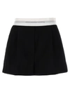 ALEXANDER WANG LOGO SHORTS BERMUDA, SHORT WHITE/BLACK