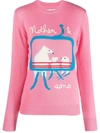 Mc2 Saint Barth Woman Sweater With Bears Embroidery In Polar Ski