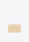 Bottega Veneta Cassette Cardholder In Intrecciato Grained Leather In Porridge