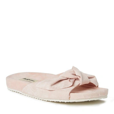 Dearfoams Womens Megan Microsuede Knot Molded Footbed In Pink