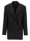 David Koma 'tailored Tuxedo' Blazer With Structured Shoulders In Black