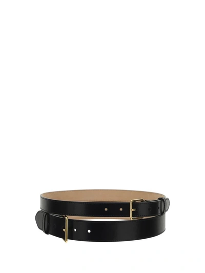 Alexander Mcqueen Double-wrap Belt In Black