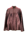 Rick Owens All-over Sequined Wool Coat In Brown/blrown/carnelian