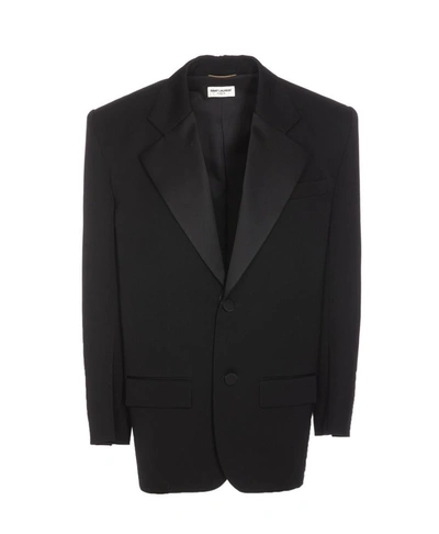 Saint Laurent Oversized Tuxedo Jacket In Black
