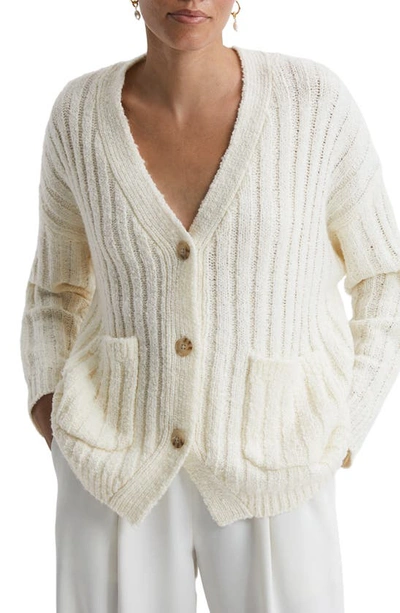 Reiss Annie Wool Blend Cardigan In Beige