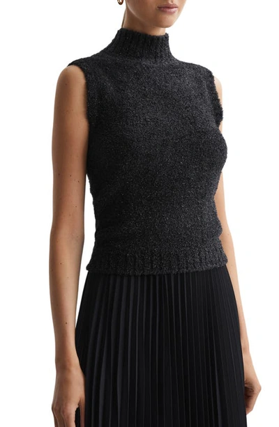 Reiss Womens Black Georgia Funnel-neck Knitted Top