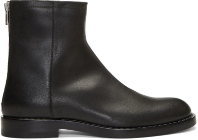 Maison Margiela Leather Back-zip Ankle Boot, Black