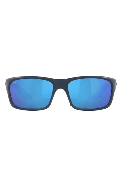 Costa Del Mar Jose Pro 62mm Polarized Oversize Rectangular Sunglasses In Blue