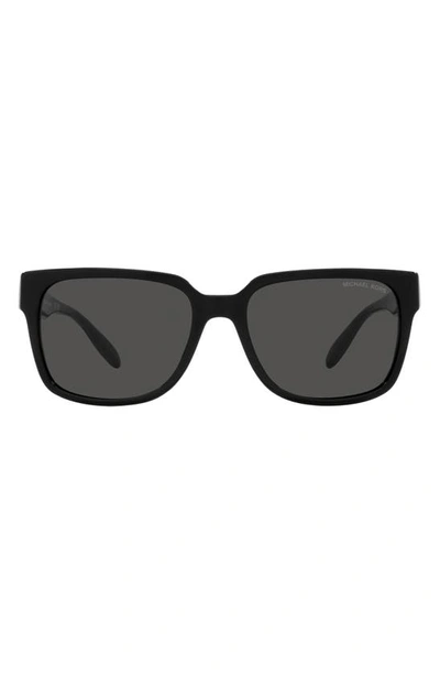 Michael Kors Dark Grey Square Mens Sunglasses Mk2188 300587 57 In Black / Dark / Grey
