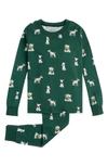 PETIT LEM JACK FROST RUSSELL PRINT FITTED COTTON TWO-PIECE PAJAMAS
