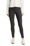 Hue High Rise Faux Leather Leggings In Black
