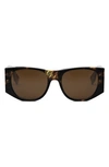 Fendi Baguette Logo Acetate Oval Sunglasses In Brown
