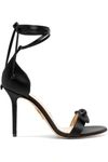 CHARLOTTE OLYMPIA SHELLEY BOW-EMBELLISHED SATIN SANDALS