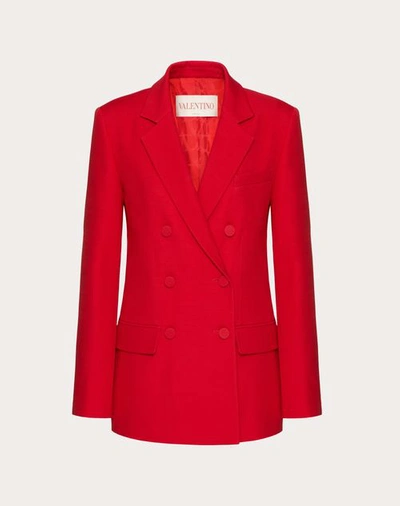 Valentino Crepe Couture Blazer Frau Rot 50 In Red