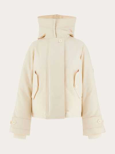 Ferragamo Woman Padded Waterproof Jacket In Ivory