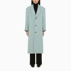 AMI ALEXANDRE MATTIUSSI AMI PARIS AQUAMARINE WOOL SINGLE BREASTED COAT