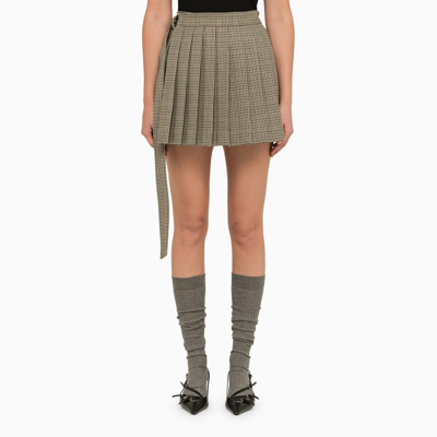 Ami Alexandre Mattiussi Ami Pleated Mini Skirt In Cream