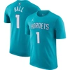 NIKE NIKE LAMELO BALL TEAL CHARLOTTE HORNETS ICON 2022/23 NAME & NUMBER T-SHIRT
