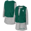 COLOSSEUM GIRLS TODDLER COLOSSEUM GREEN MICHIGAN STATE SPARTANS MEOWING waistcoat & DRESS SET