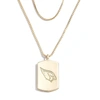 WEAR BY ERIN ANDREWS X BAUBLEBAR ARIZONA CARDINALS GOLD DOG TAG NECKLACE