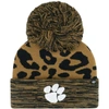 47 '47  BROWN CLEMSON TIGERS ROSETTE CUFFED KNIT HAT WITH POM