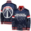 STARTER YOUTH STARTER NAVY WASHINGTON WIZARDS HOME GAME VARSITY SATIN FULL-SNAP JACKET