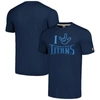 HOMAGE UNISEX HOMAGE  NAVY TENNESSEE TITANS THE NFL ASL COLLECTION BY LOVE SIGN TRI-BLEND T-SHIRT