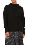 Vince Boiled Cashmere Funnel-neck Sweater In Black