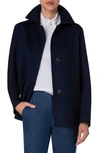 Akris Double Face Virgin Wool Jacket In Navy