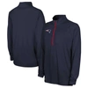 Outerstuff Navy New England Patriots Combine Authentic Raglan Quarter-zip Top In Navy