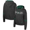 Colosseum Charcoal Michigan State Spartans Catherine Speckle Pullover Hoodie In Charcoal