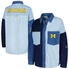 HYPE AND VICE HYPE AND VICE DENIM MICHIGAN WOLVERINES MULTI-HIT HOMETOWN FULL-SNAP JACKET