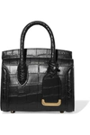 ALEXANDER MCQUEEN HEROINE SMALL CROC-EFFECT LEATHER TOTE