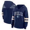 Fanatics Branded Navy Memphis Grizzlies Bold Move Dolman V-neck Pullover Hoodie In Navy