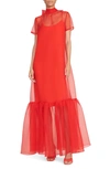 STAUD STAUD CALLUNA RUFFLE HEM ORGANZA GOWN