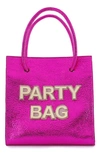 Sophia Webster Mini Party Metallic Leather Tote Bag In Framboise
