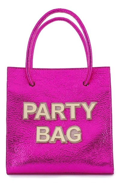 Sophia Webster Mini Party Metallic Leather Tote Bag In Pink