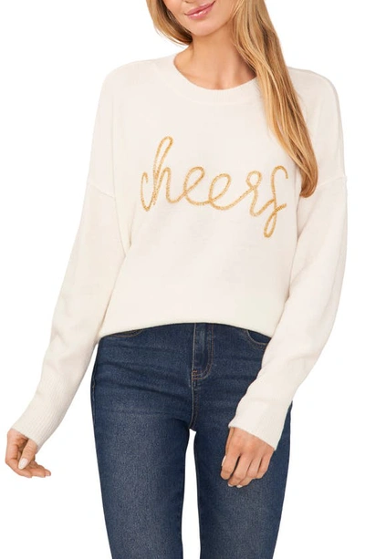 CECE CECE CHEERS BEADED SWEATER