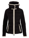 MONCLER BIMATERIAL CARDIGAN SWEATER, CARDIGANS BLACK