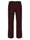 MARTINE ROSE ROLLED WAISTBAND TAILORED PANTS BORDEAUX
